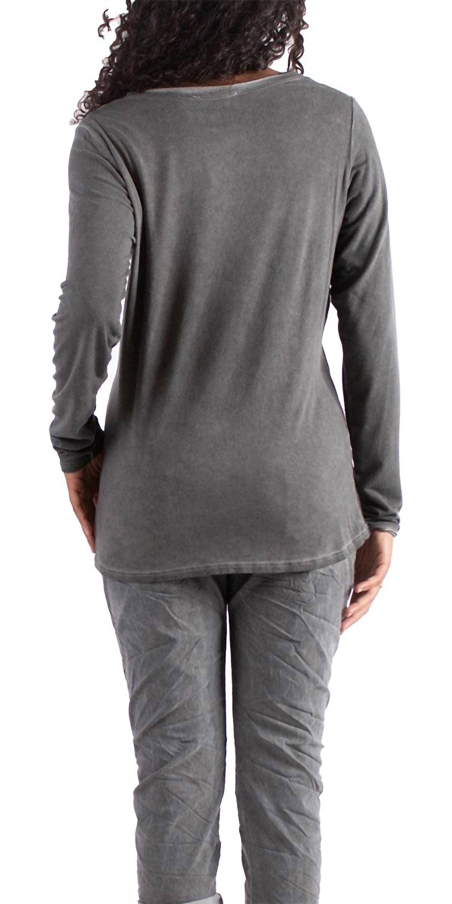 Gigi Moda - Rita Raw Edge Long Sleeve Top
