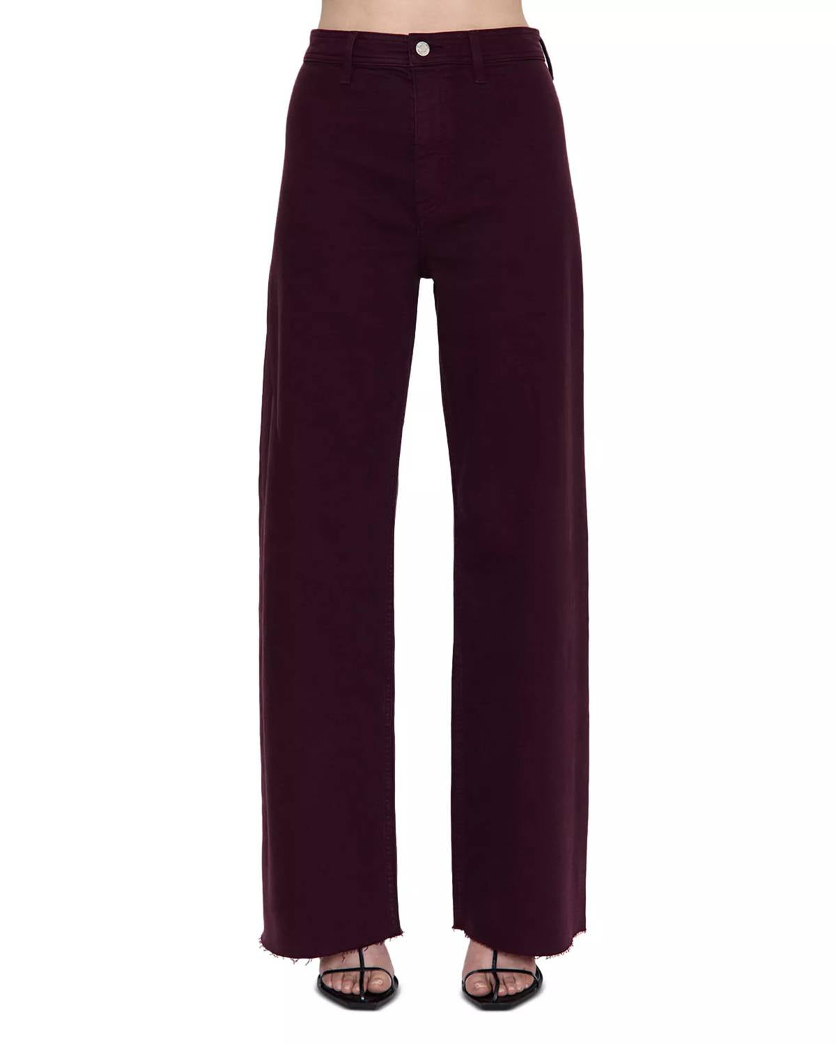 PISTOLA Women's Penny High Rise Wide Leg Pants in claret - women's jeans