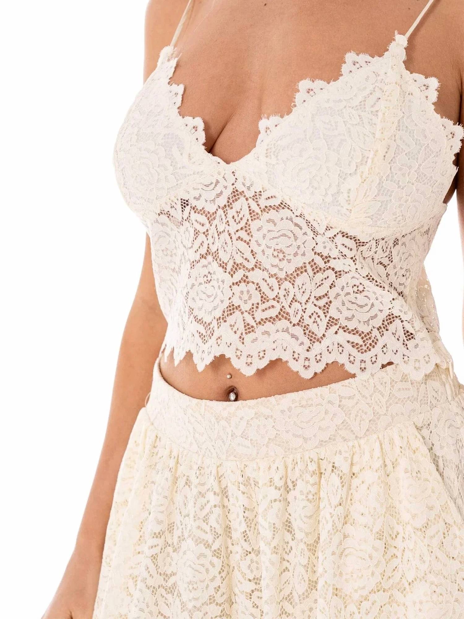 Little Secret Of Mine - Floral Lace Pant Set