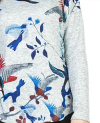 Papillon - Bold Bird And Floral Sweater With Zip Detail