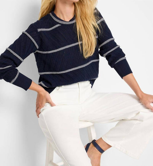 Nic + Zoe - Pointelle Stripe Sweater