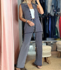 Aurora - Carly Striped Vest and Pants Set