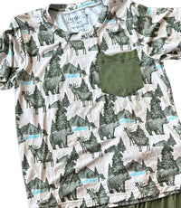 Laree + Co. - Kid's Samuel Woodland Animals Bamboo Youth Tee & Shorts Set