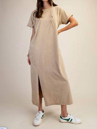 Easel - Mineral Washed Terry Midi Dress