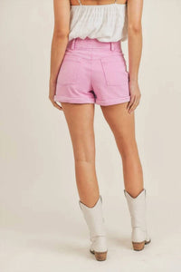 &Merci - High Rise Acid Wash Denim Shorts