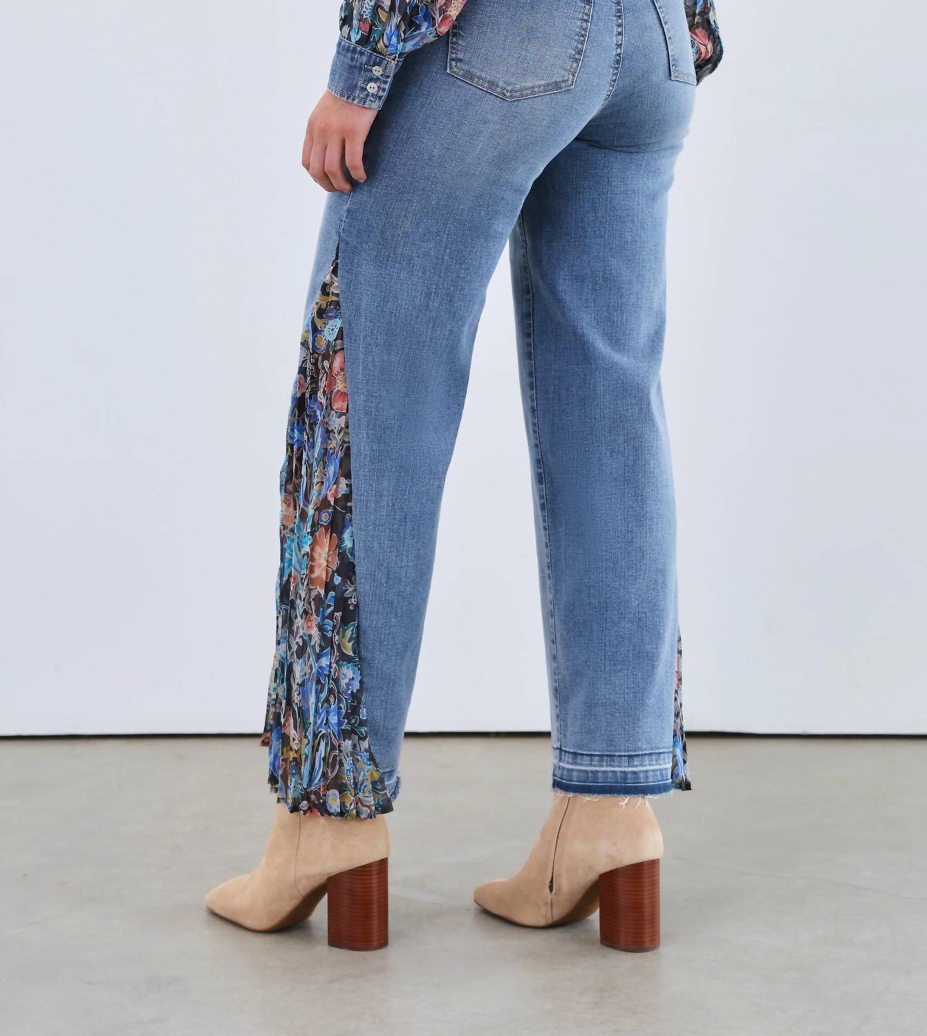 FDJ Olivia Wide Ankle Jeans in medium wash - women's jeans - alternate view
