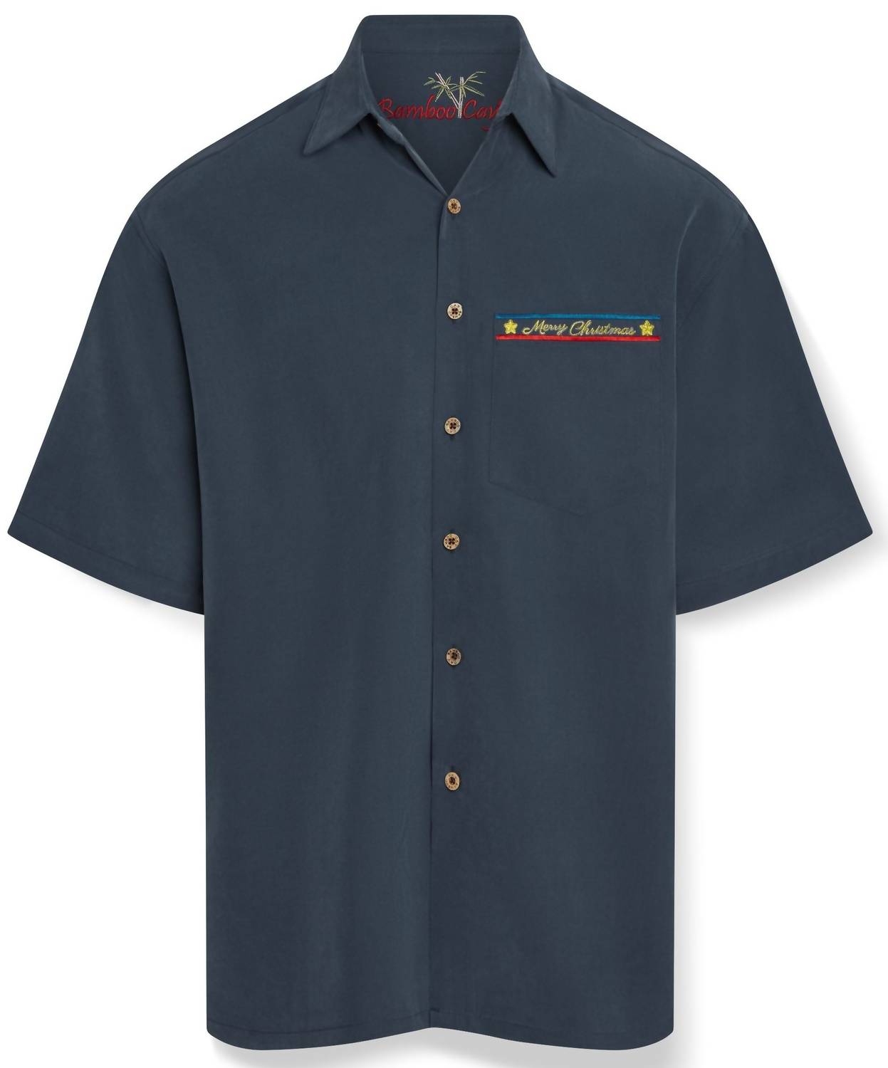 Bamboo Cay - Men's Santa Bless America Embroidered Shirt