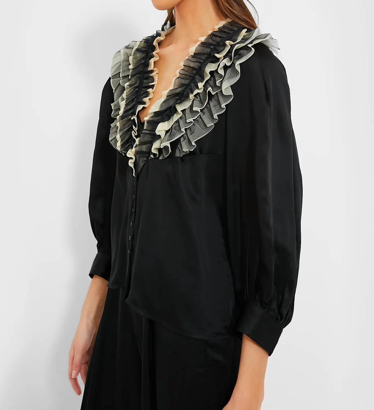 The Great. - The Ruffled Tuxedo Top