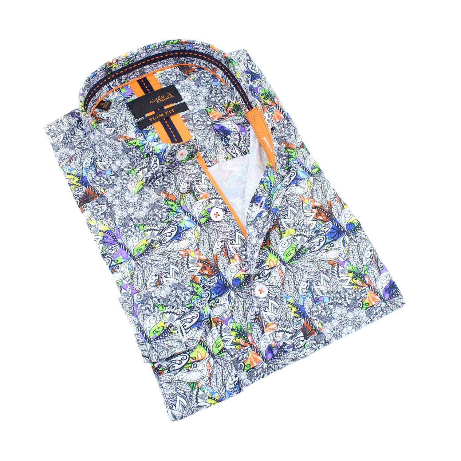 Eight X - Mandala Floral Print Button Down Shirt