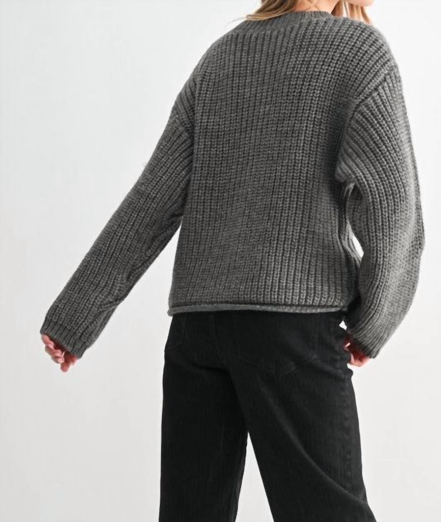 Fun 2 Fun - Chunky Knit Sweater Cardigan