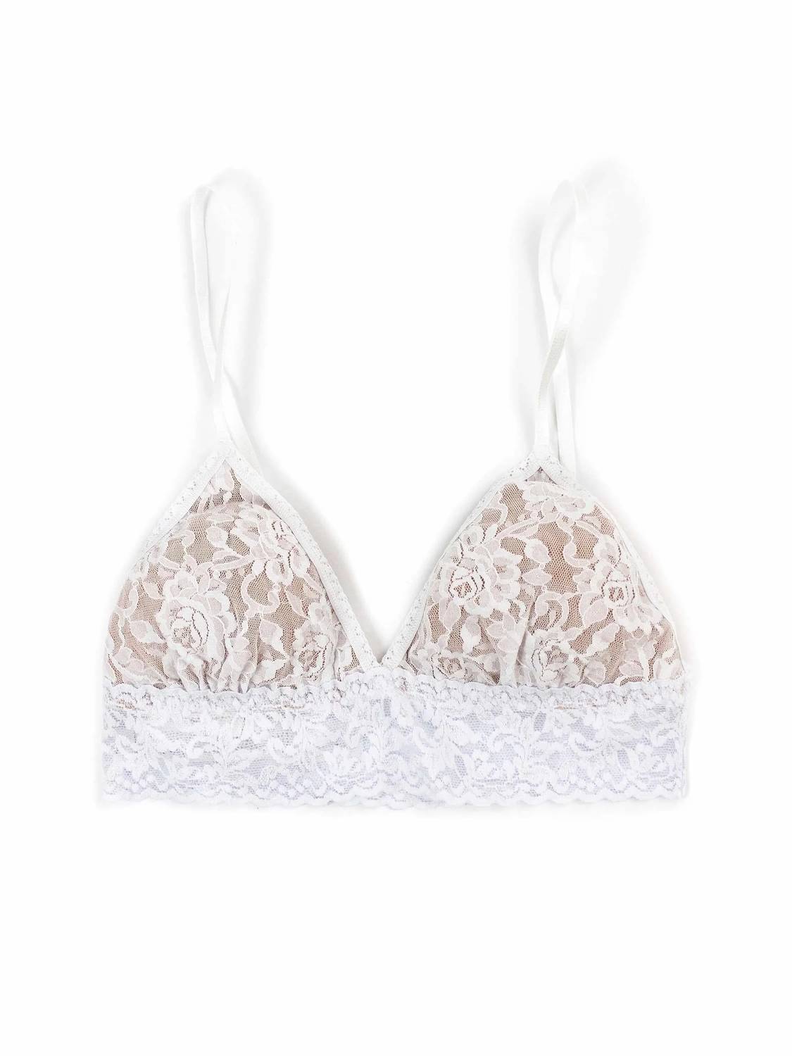 HANKY PANKY Signature Lace Padded Triangle Bralette in white - women's intimate - alternate view