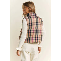 Sweet Generis - Women's Plaid Crop Puffer Vest