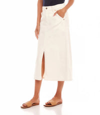 Karen Kane Daphne Denim Midi Skirt in natural - women's skirt - alternate view