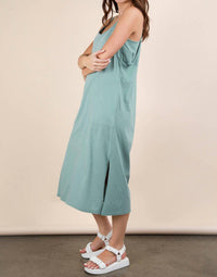 Very J - V-Neck Sleeveless Casual Comfy Midi Dress