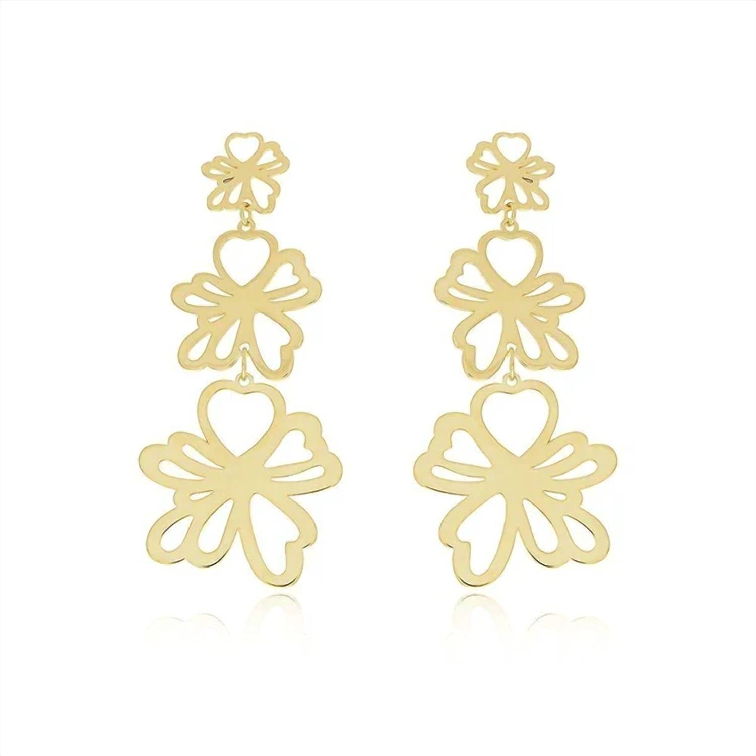 Sheila Fajl - Women's Golden Bloom Cascade Earrings