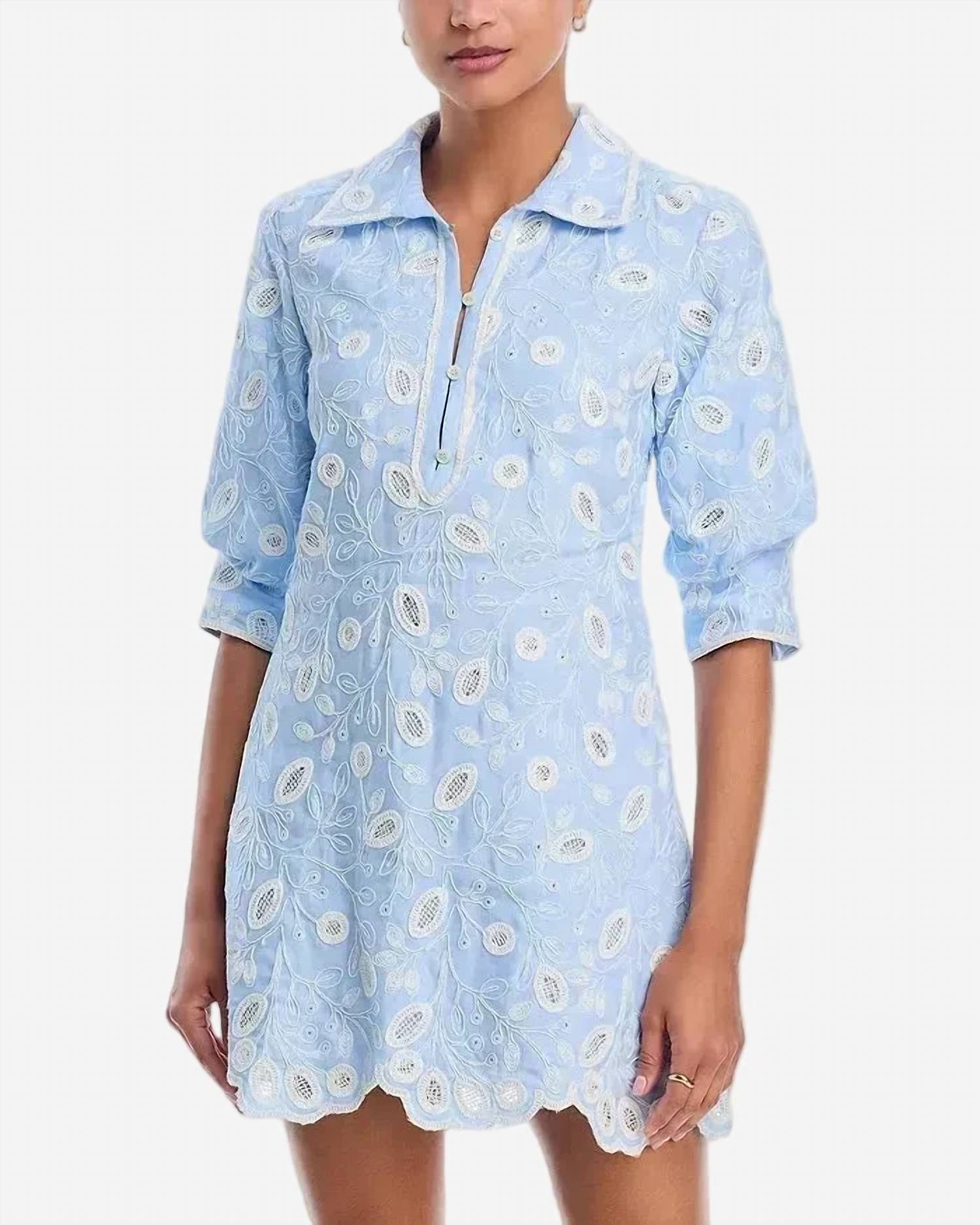 Simkhai - Freya Embroidered Linen Mini Dress