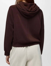 prAna Shea Hoodie in mocha - women's top - detail view