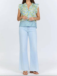 Dear John Denim - Puja V Neck Flutter Sleeve Top