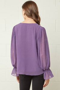 Entro - Textured V-neck Top