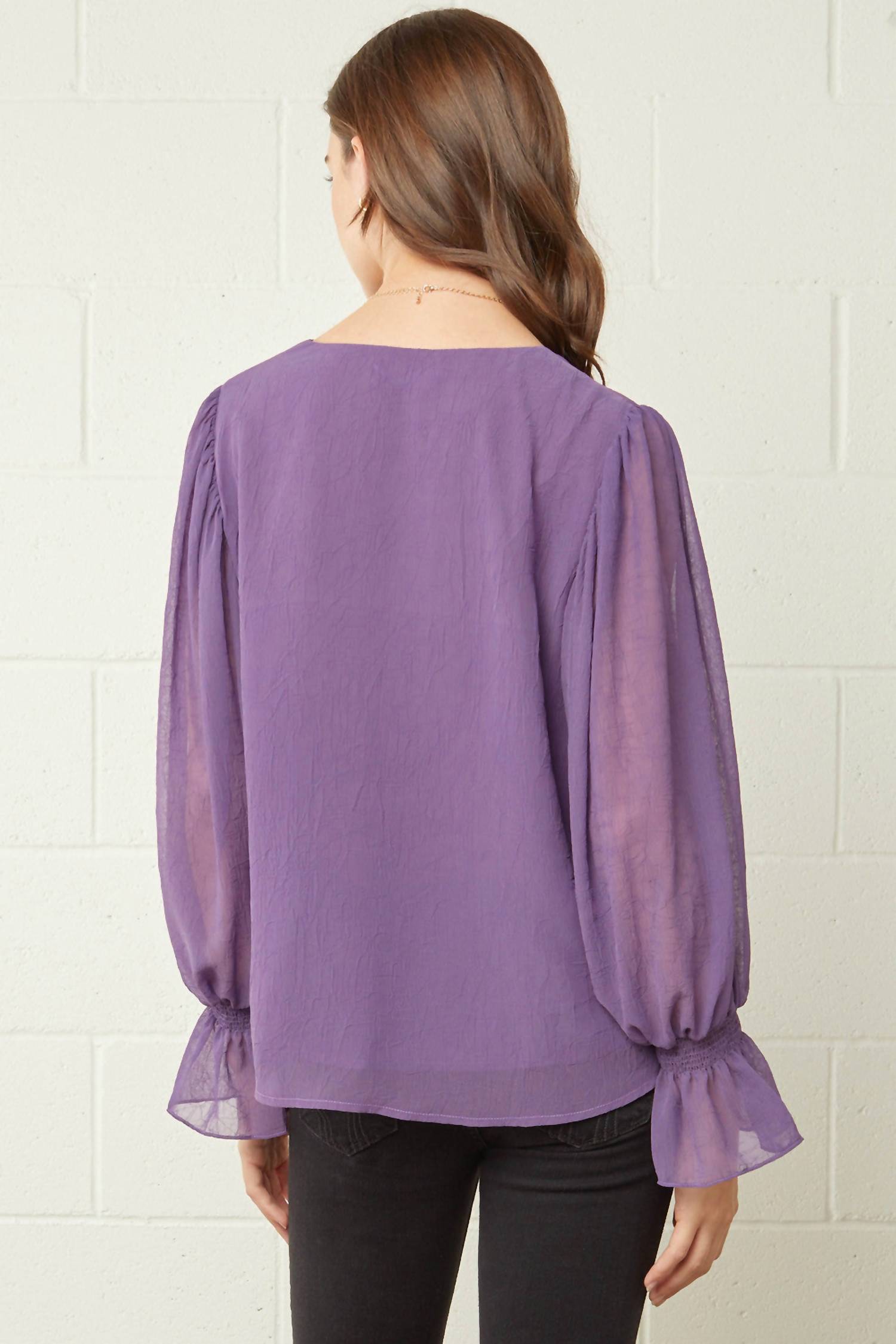 Entro - Textured V-neck Top