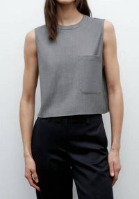 TWP Cropped Muscle Tank in grey - women's tank top