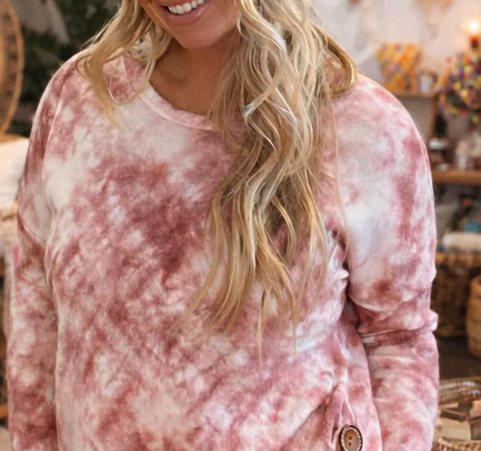 Zenana - Mocha Blush Tie Dye Sweater