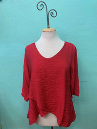 Cut Loose - Double Layer V-neck 3/4 Sleeve Top