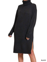 Zenana - Turtleneck Sweater Dress