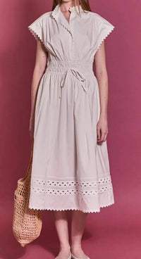 English Factory - Scallop Ric Rac Midi Dress