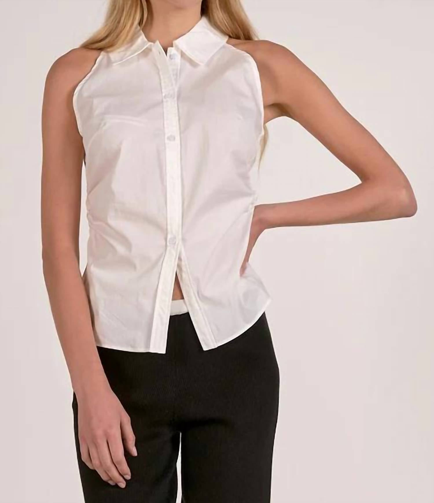 Elan - Sleeveless Collar Top