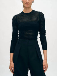 White + Warren - Paperfine Lace Stitch Top
