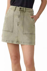 Faherty - Ava Sunwashed Denim Utility Skirt