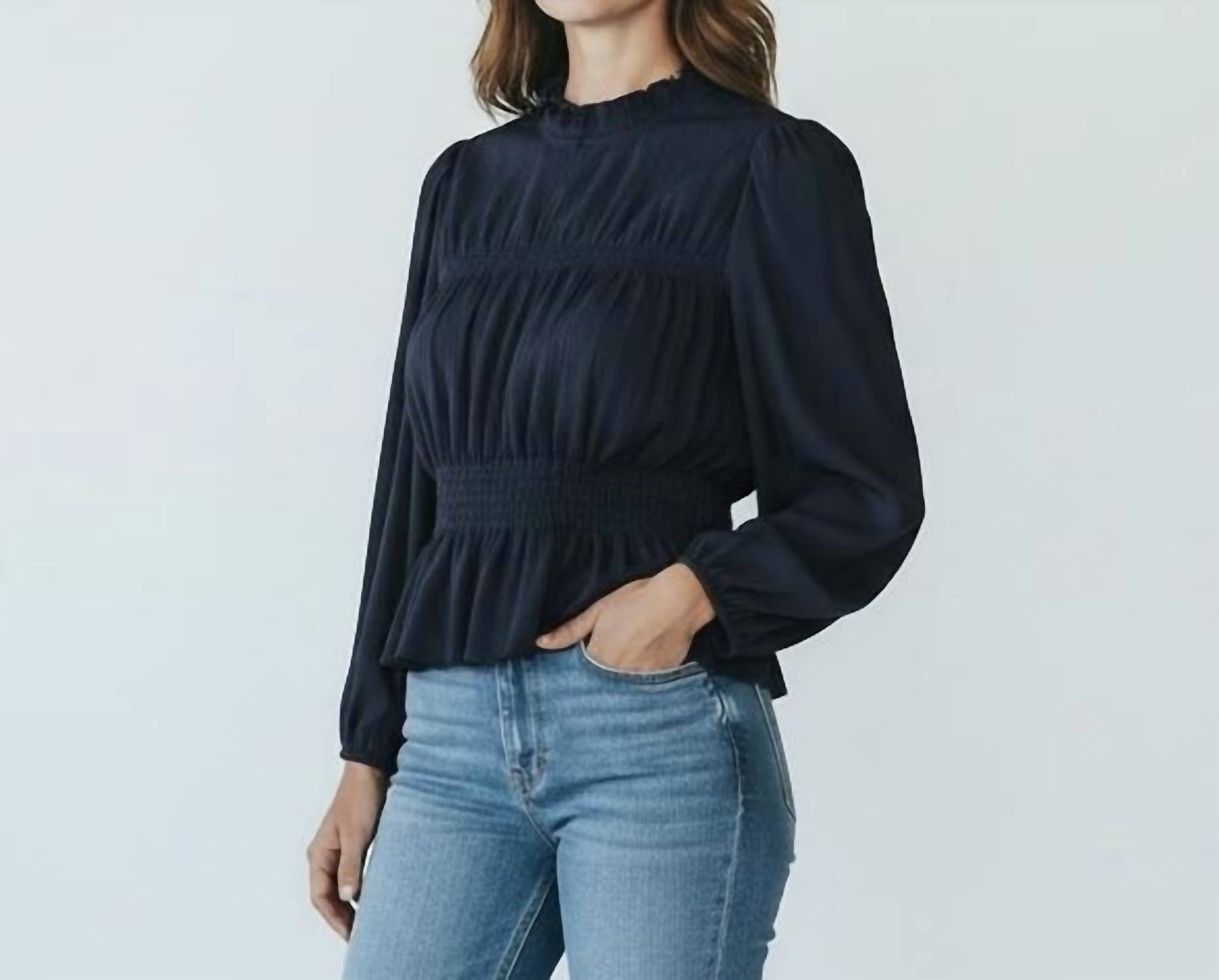 Current Air - Women's Long Sleeve Peplum Knit Top