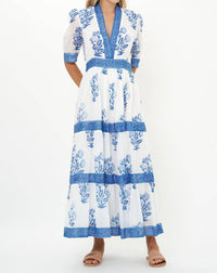 Oliphant - V-neck Cuffed Maxi Dress