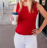 Hem & Thread - Ribbed Frill Sleeveless Tank