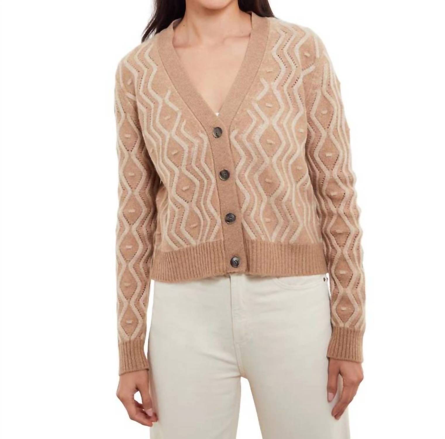 Kinross - Maeve Cable V-neck Cardigan