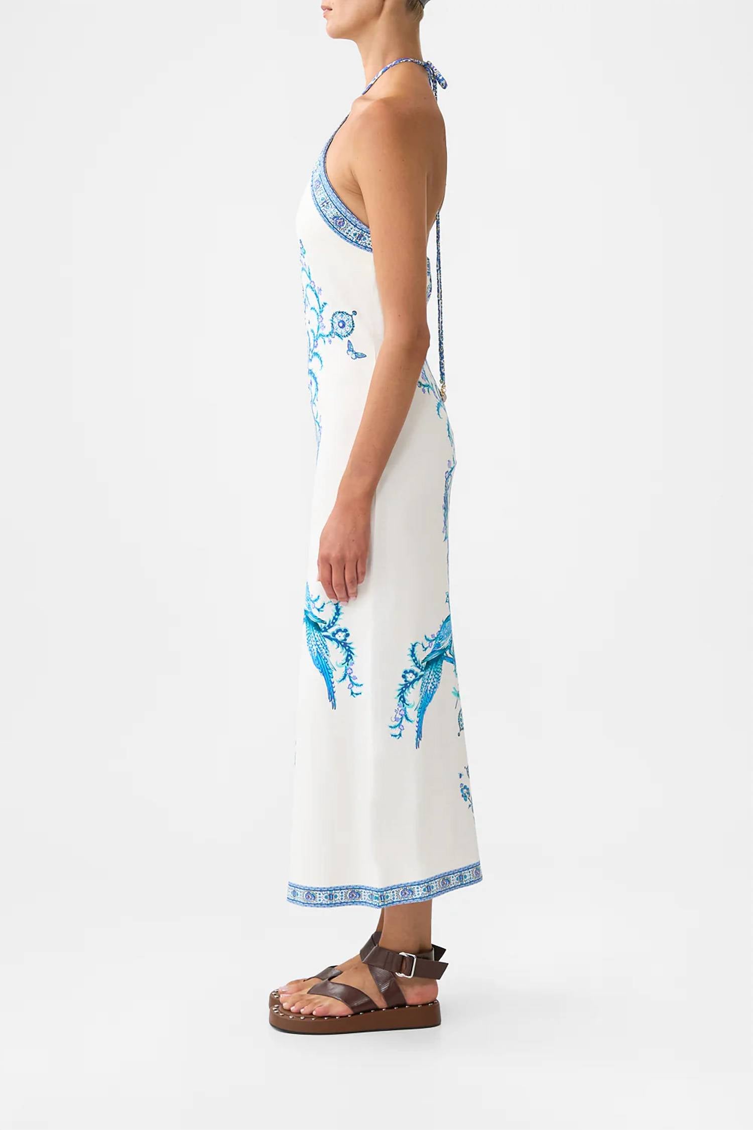 Camilla - Long Jersey Halter Dress