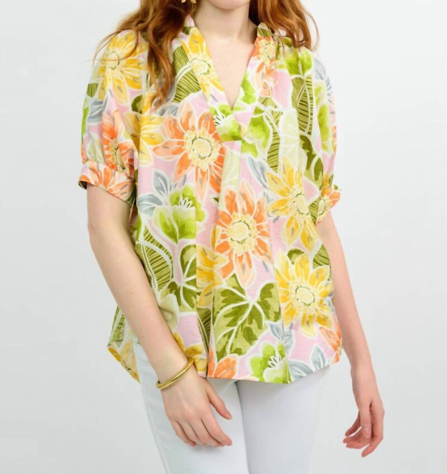 Ivy Jane - Tropical Floral Popover Top
