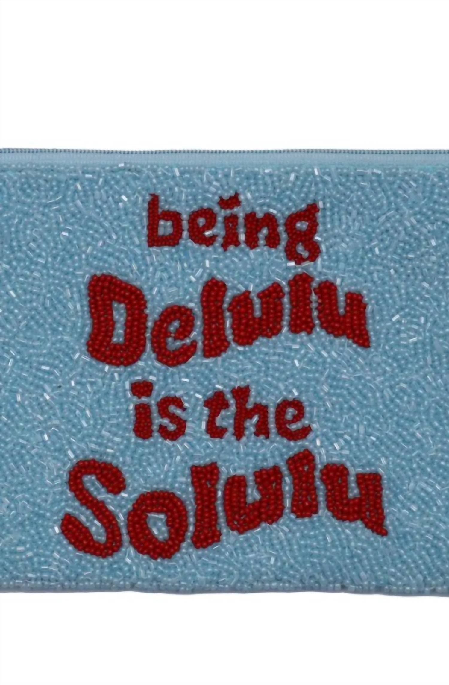 Tiana Designs Women's Being Delulu Large Coin Purse in blue - women's bag - detail view