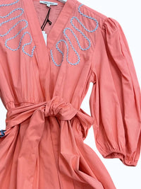 Celina Moon Women's Carly Wrap Dress in pink - women's dress - detail view