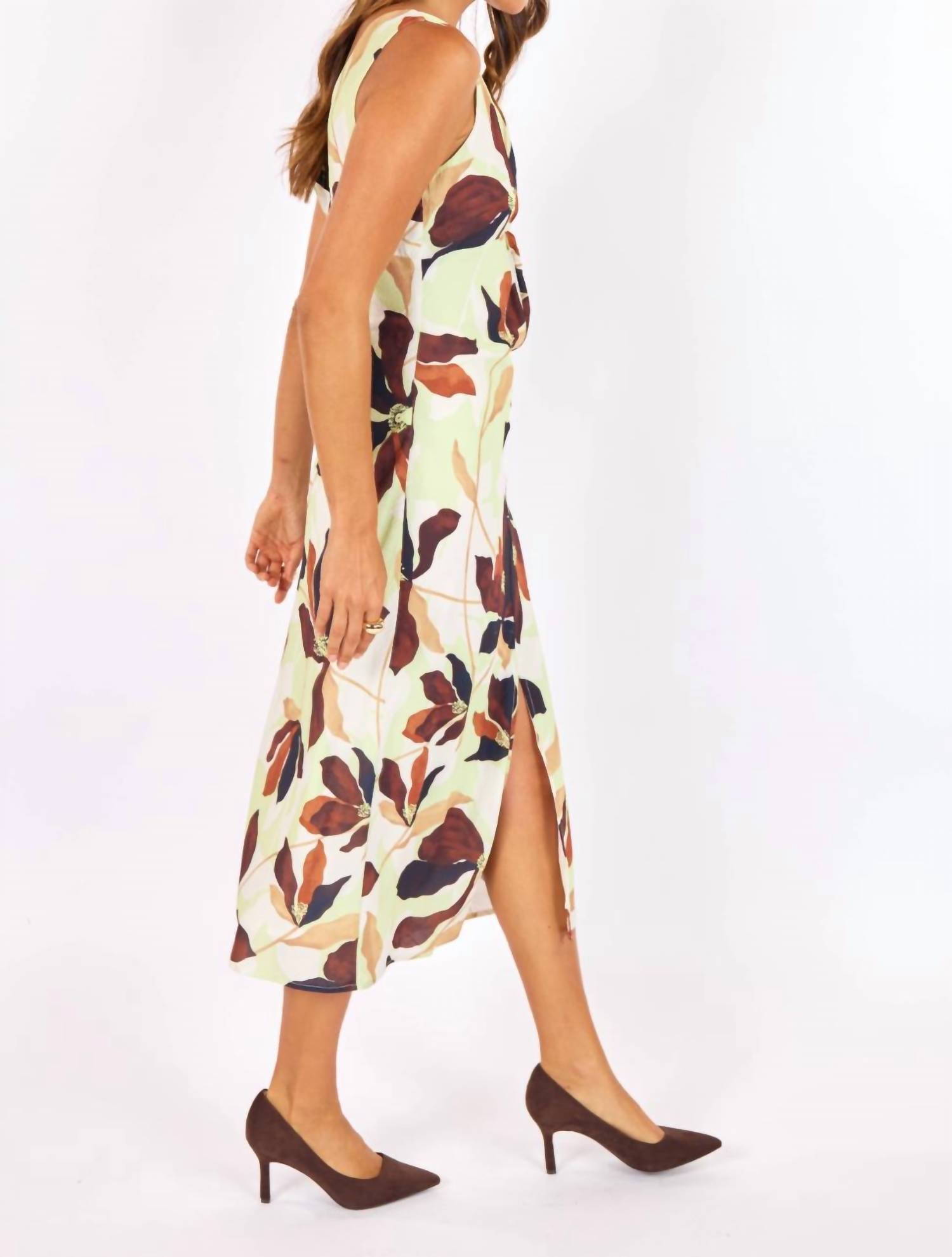 SAGE THE LABEL Parker City Dress in lime multi - women's dress - view 5