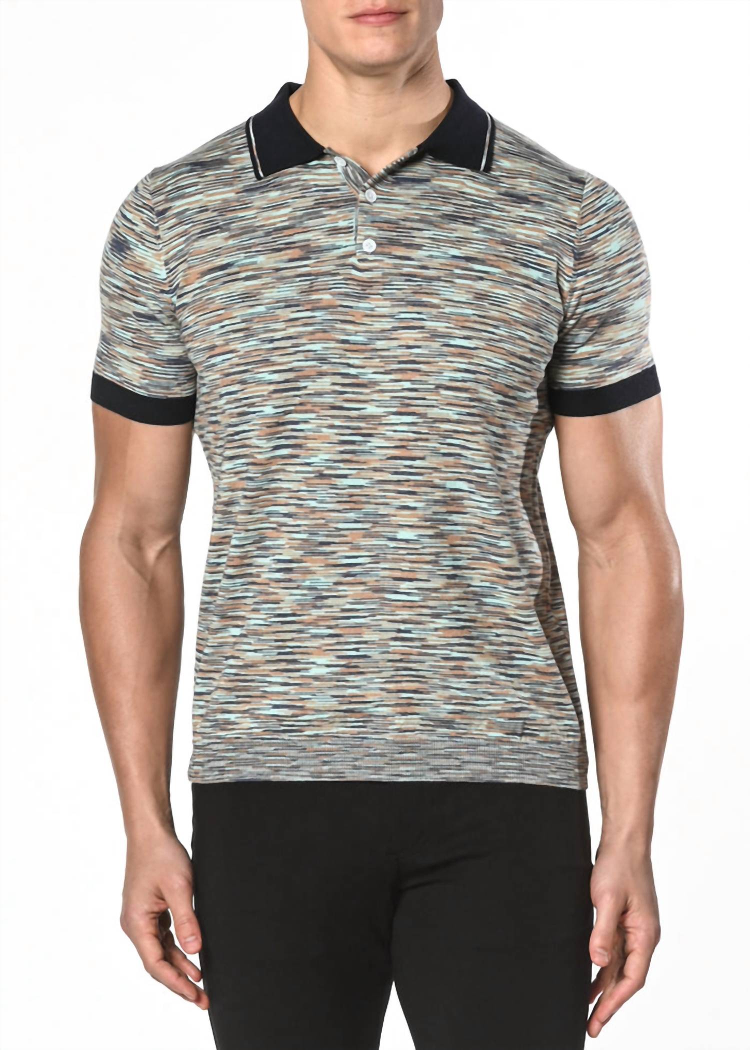 Postmarc - Space-dyed Knit Polo Shirt
