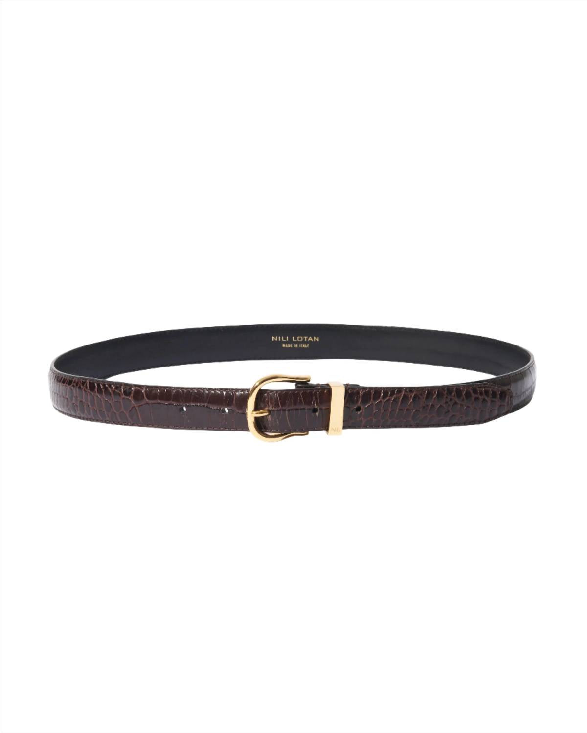 Nili Lotan - Women's Louise Croc Embossed Belt