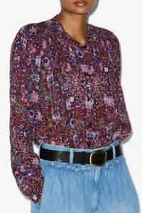 ISABEL MARANT Noeline Top in plum - women's long sleeve top