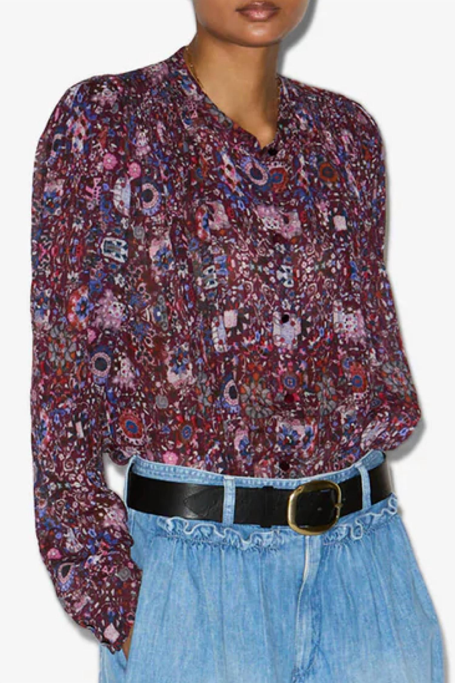 ISABEL MARANT Noeline Top in plum - women's long sleeve top