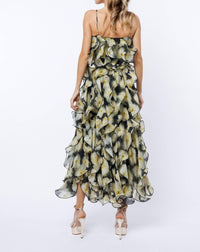 Ciebon - Irina Structured Ruffle Cocktail Midi Dress