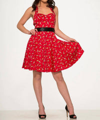 Orchid Bloom - Violin Halter Swing Dress