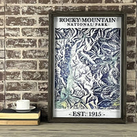 Second Chance Art & Accessories - Rocky Mountain National Park Vintage Framed Map