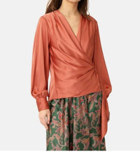 Karmamia INES BLOUSE in semi rich sunset - women's blouse - detail view