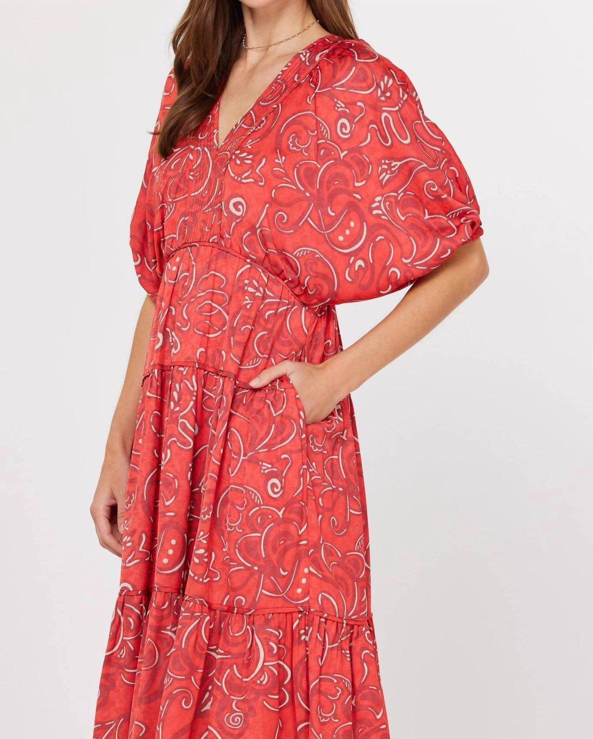Current Air - Abstract Raglan Midi Dress